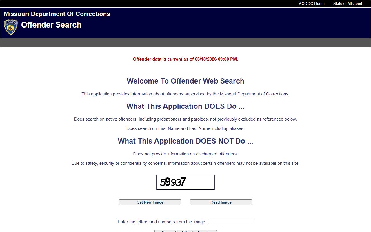 Gasconade County inmate population MODOC offender search